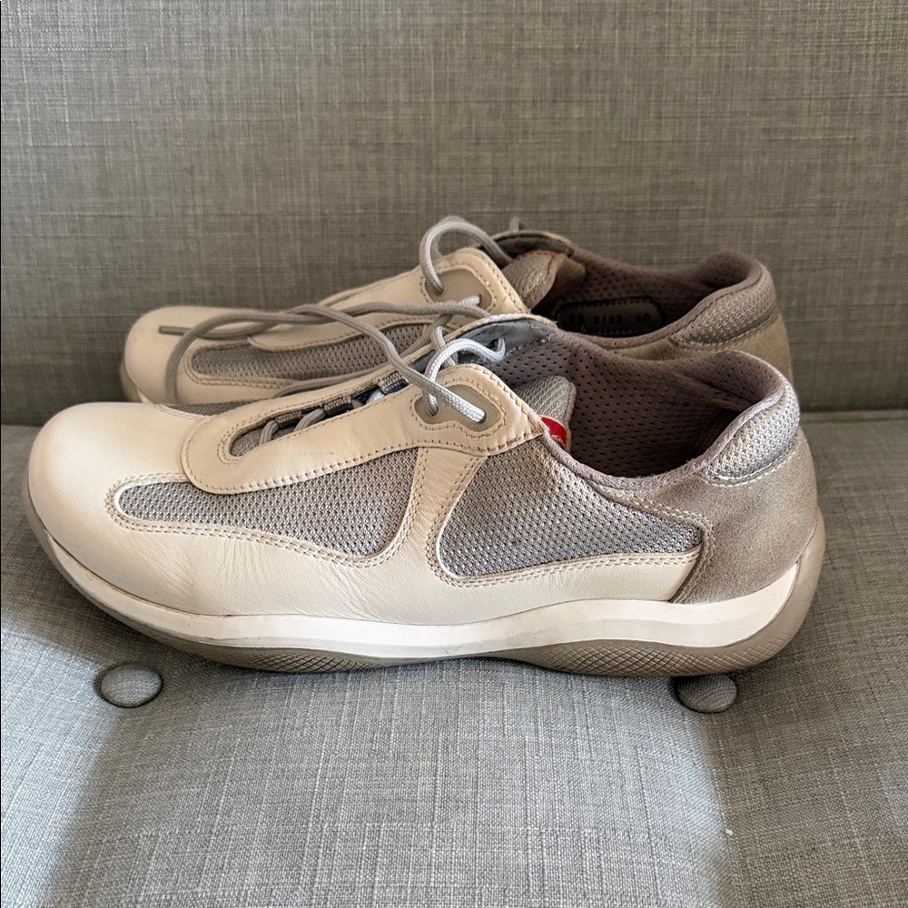 Prada Women’s America’s Cup Sneakers - Off White/Grey Size 40/10 - Picture 7 of 9